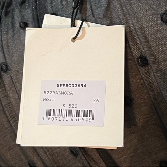 NWT Sandro Balmora Swiss Dot Long Sheer Sleeve Mini Dress - Picture 6 of 15